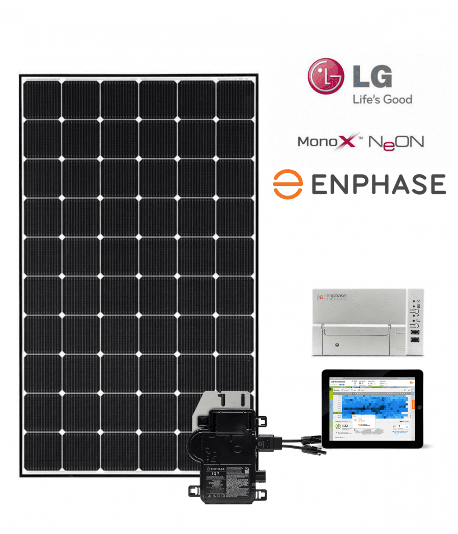 foto Vluchtig Wolf in schaapskleren 8 zonnepanelen set LG Solar (345Wp) - Enphase Micro omvormers | 2760 Wp -  2622 kWh kopen - Incl. installatie bij u thuis - Mensonides