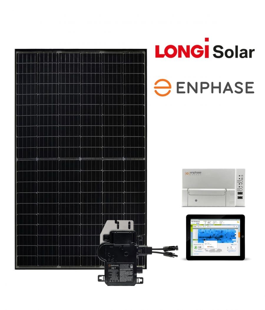 12 zonnepanelen set LONGi Solar - Half Cut - 310Wp - Enphase Micro Omvormers | 3720 Wp - 3530 kWh