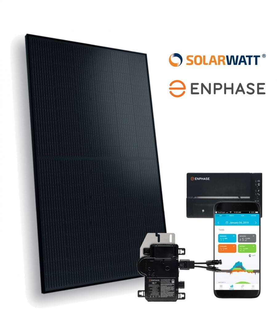 Zonnepanelen set SOLARWATT Vision H 3.0 pure - Glas Glas - 375 Wp - Enphase Micro omvormers
